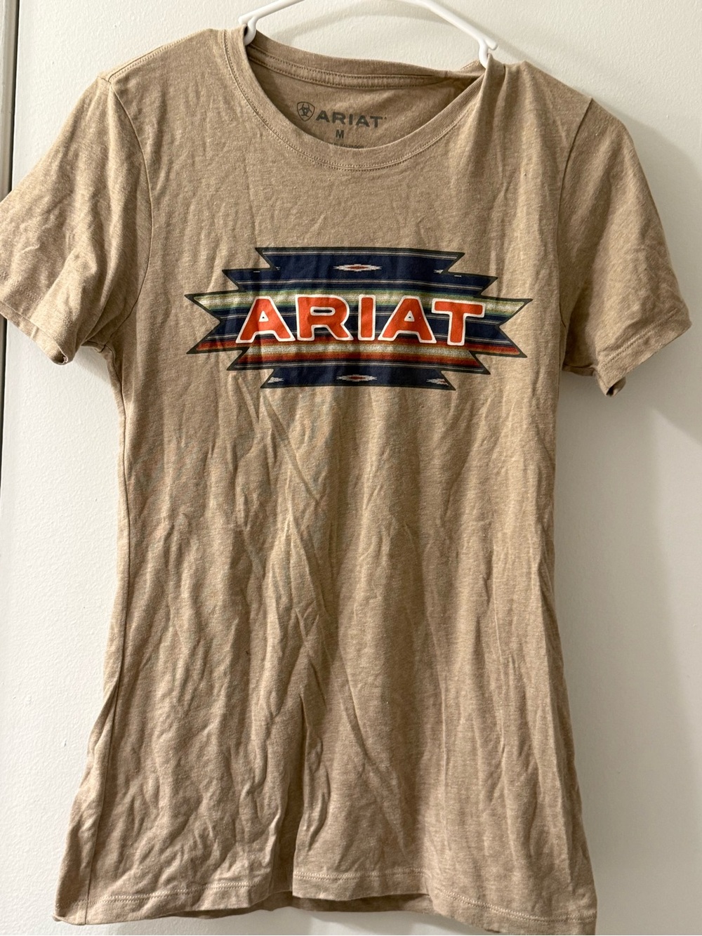 Ariat Light Brown Logo Crewneck Tee